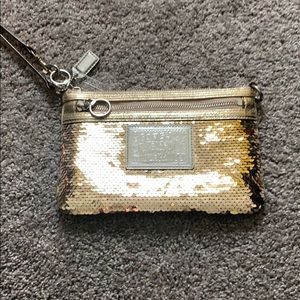 Coach sequin Wristlet